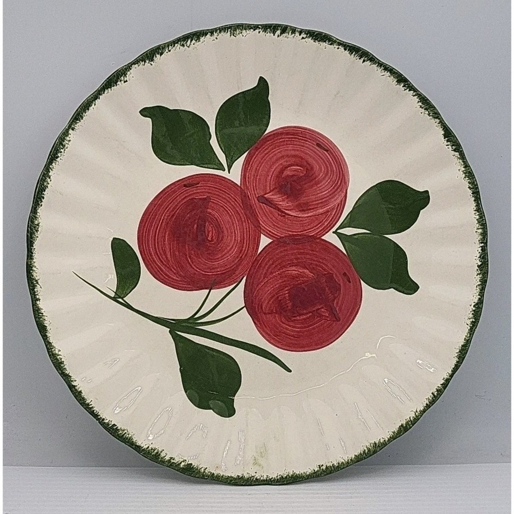 Blue Ridge Hand Painted Plate Lovely‎ Red Flowers